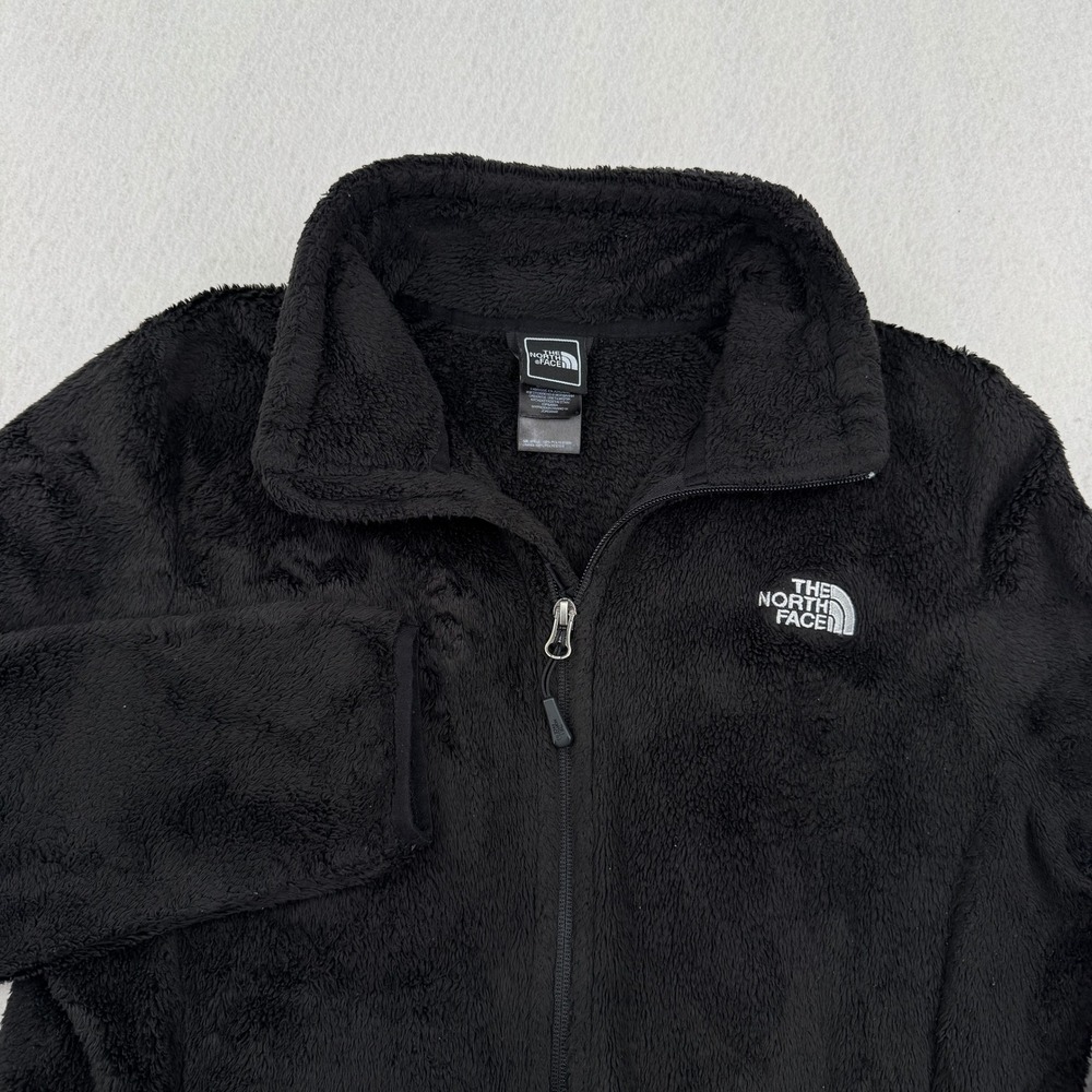The North Face Osito Womens L Full Zip Cozy Fleece Jacket Black Collared Winter